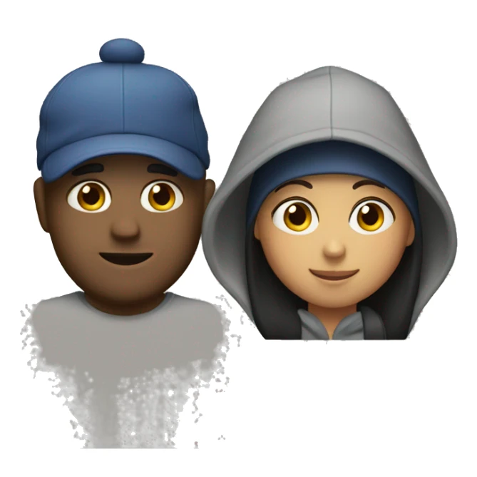 an couple, the guy wearing cap and hoodie.  sticker
