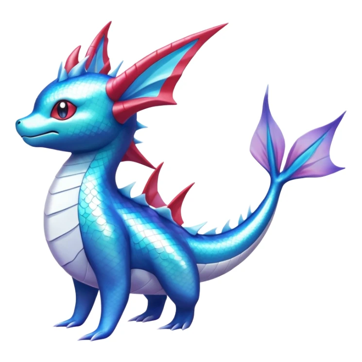 Shiny iridescent Vaporeon-Milotic-Latios-fakemon-hybrid sticker