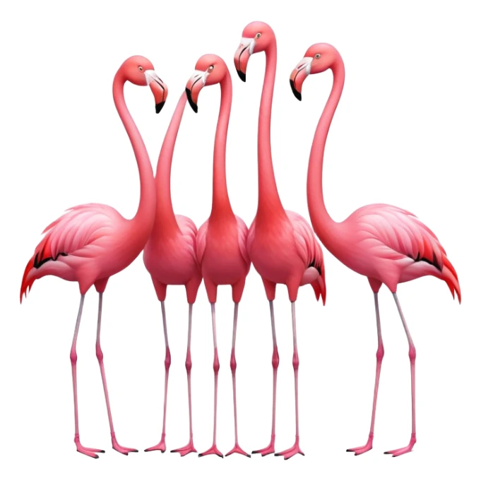 group of flamingos standing together sticker