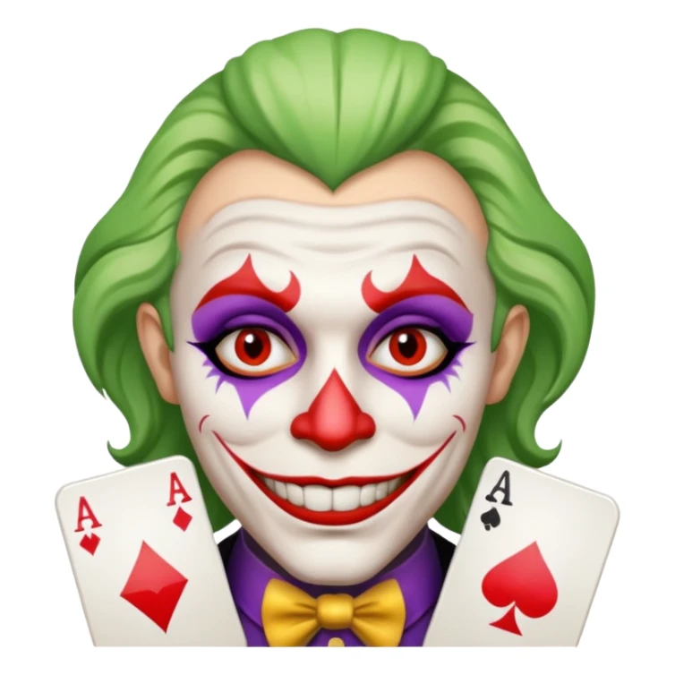 crazy colorful human jolly joker from poker sticker