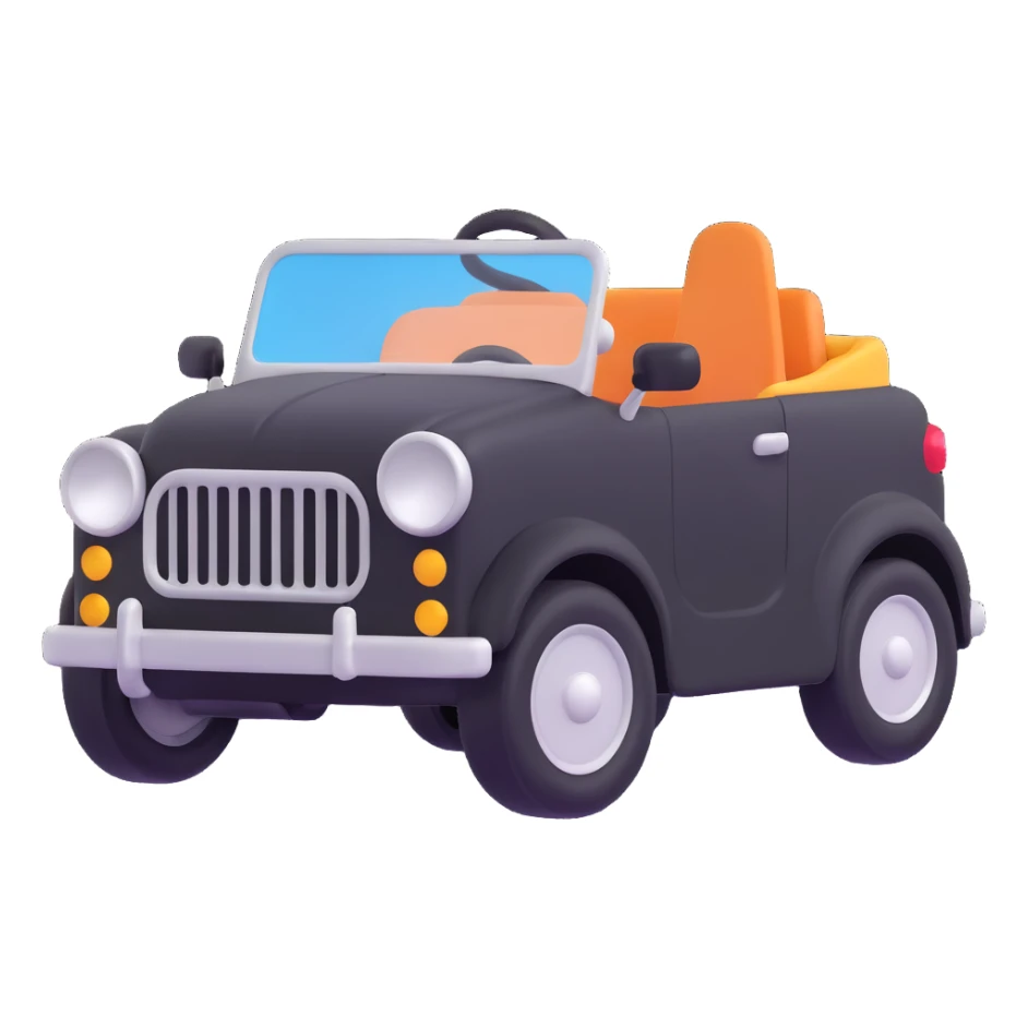 toddler car, cartoonish sticker