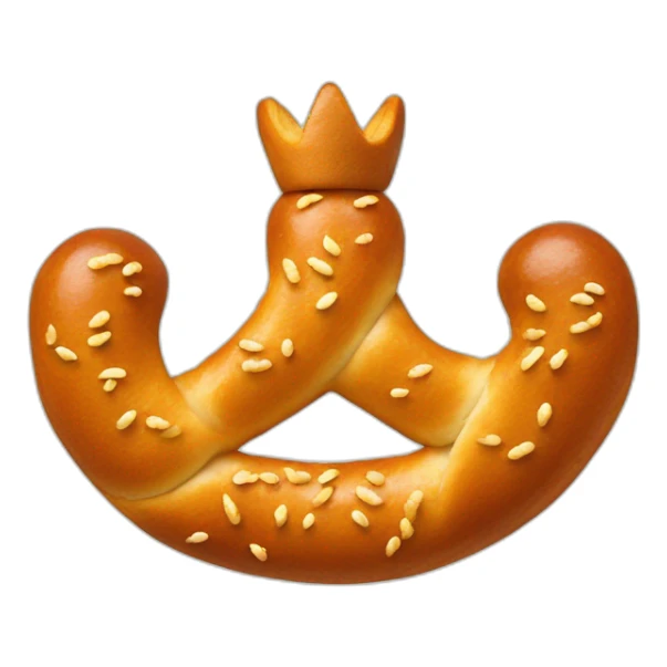 Pretzel in shape of a crown sticker