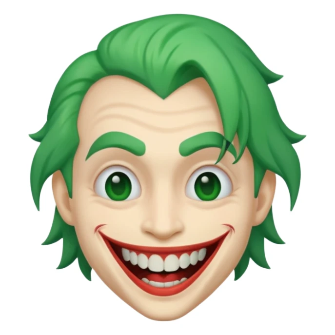 Joker face with big smile and only one tooth sticker