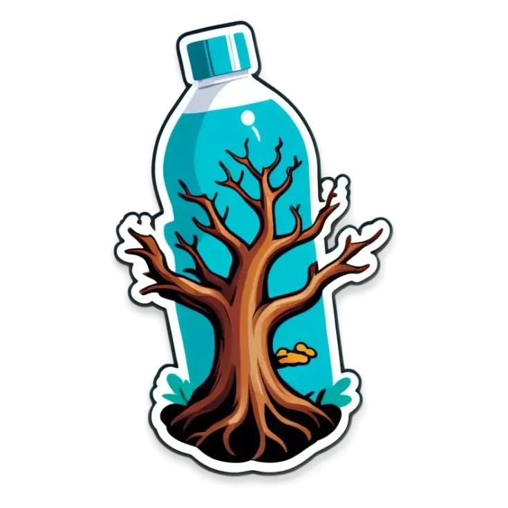 An Ent holding a bottle of shampoo sticker