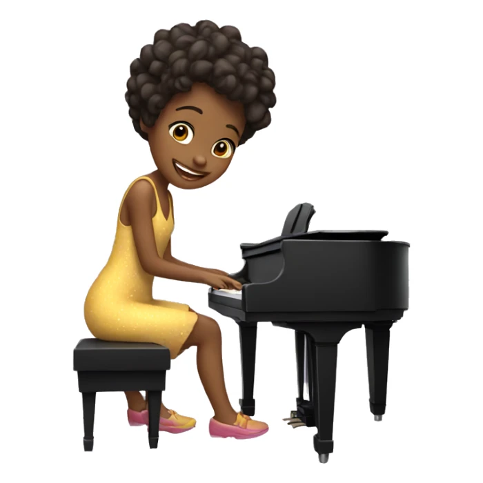 A girl who celebrates her birthday by playing the piano sticker