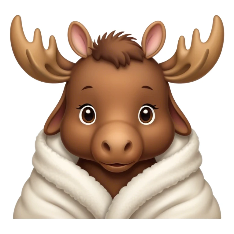 Cute baby moose cozy in blanket sticker