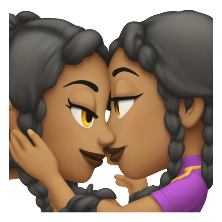 Two lesbian girls kiss on the tekhno party  sticker