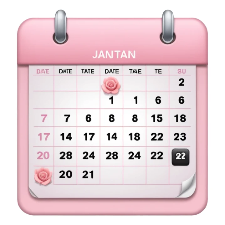 un calendrier avec une date entourée. Tons pink/rose sticker