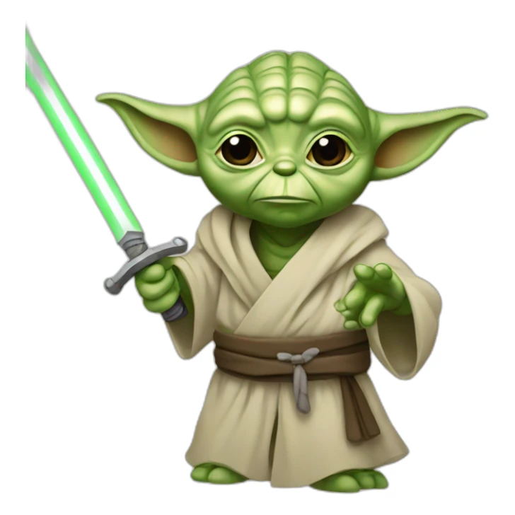 yoda with sword sticker