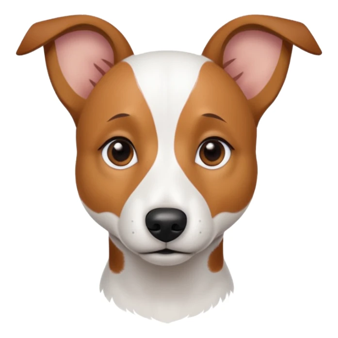 a fully white jack russell the size of a kelpie with light brown ears and a light brown patch on one eye sticker