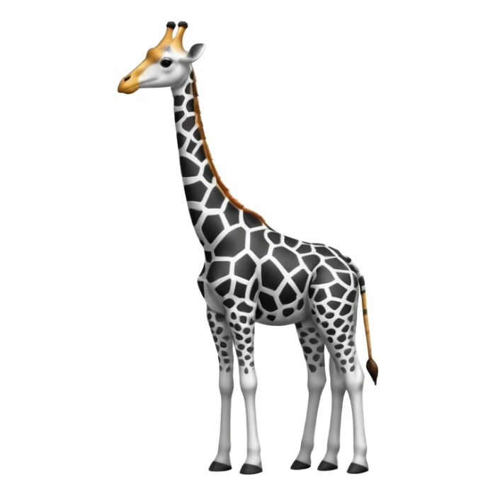 Girafe avec des trait noir et blanc minimaliste et soigné sticker