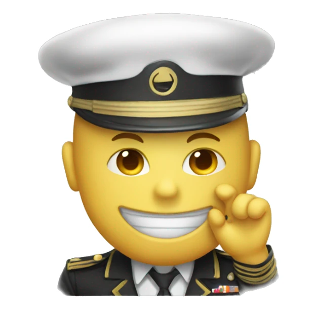 salute emoji with smile face tear sticker