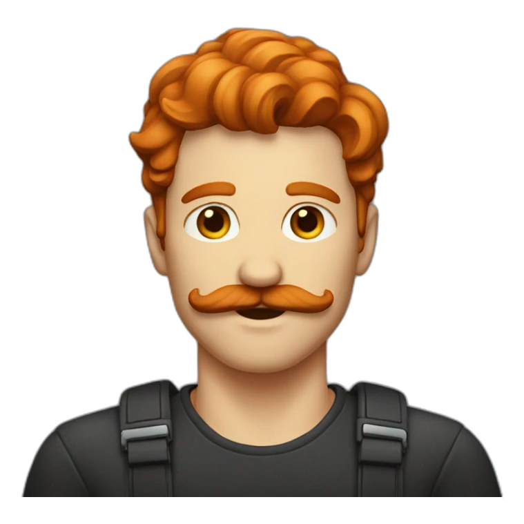 male with red hair and mostache sticker