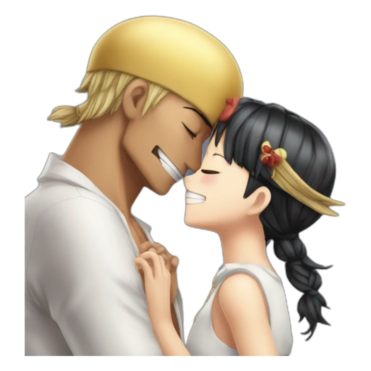 ace and akaino the admiral from one piece kissing sticker