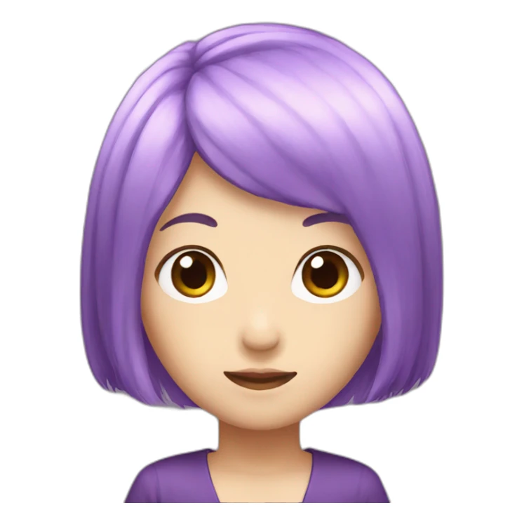 Purple hair Japanese sticker