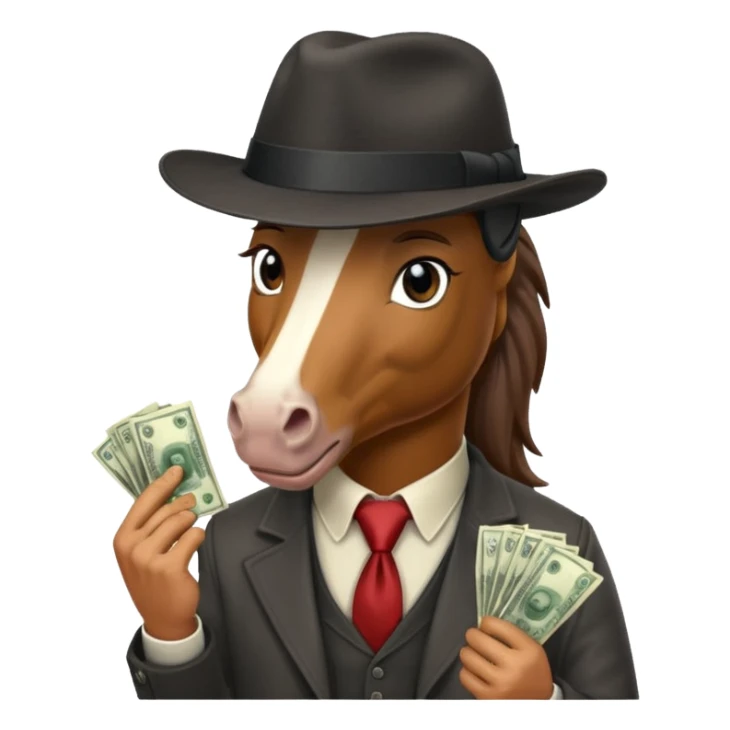 Horse gangster with money sticker