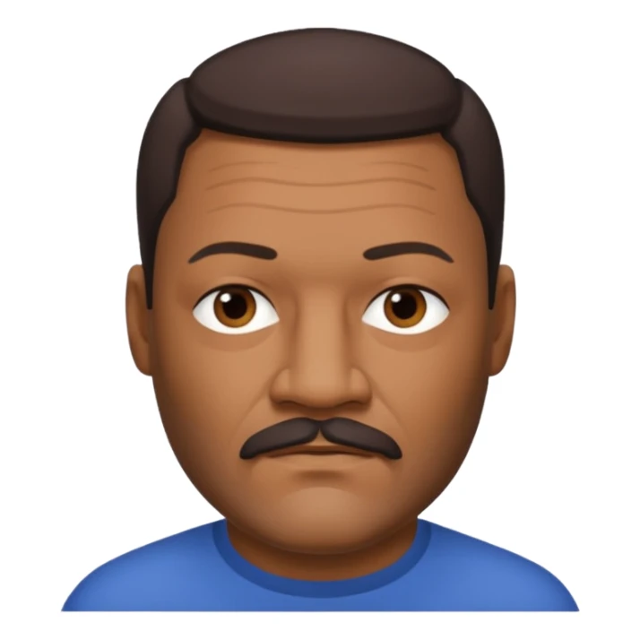 Lawrence Fishburne with dark brown hair and thin mustache  sticker