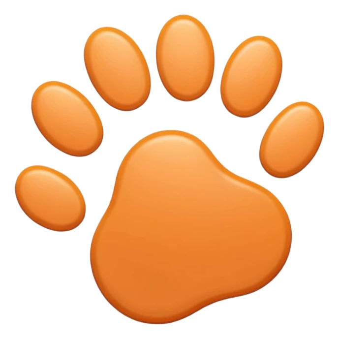 a very light pale pastel orange pawprint sticker