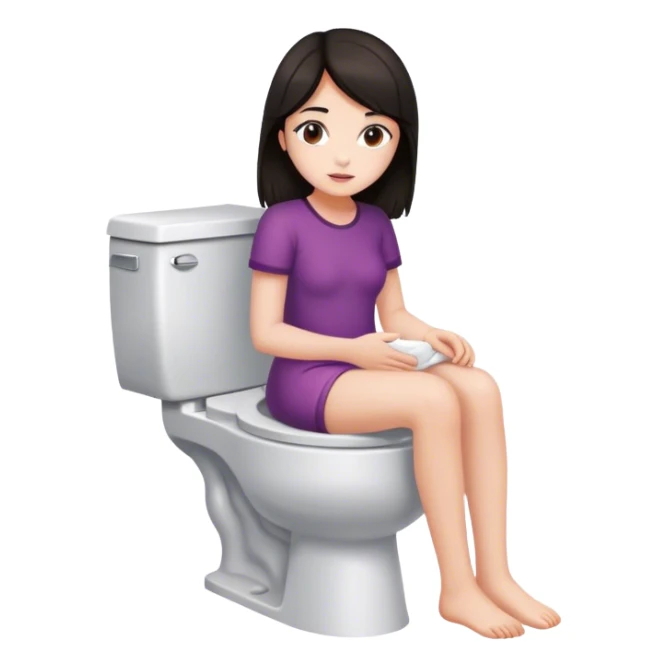Girl with dark hair on toilet sticker