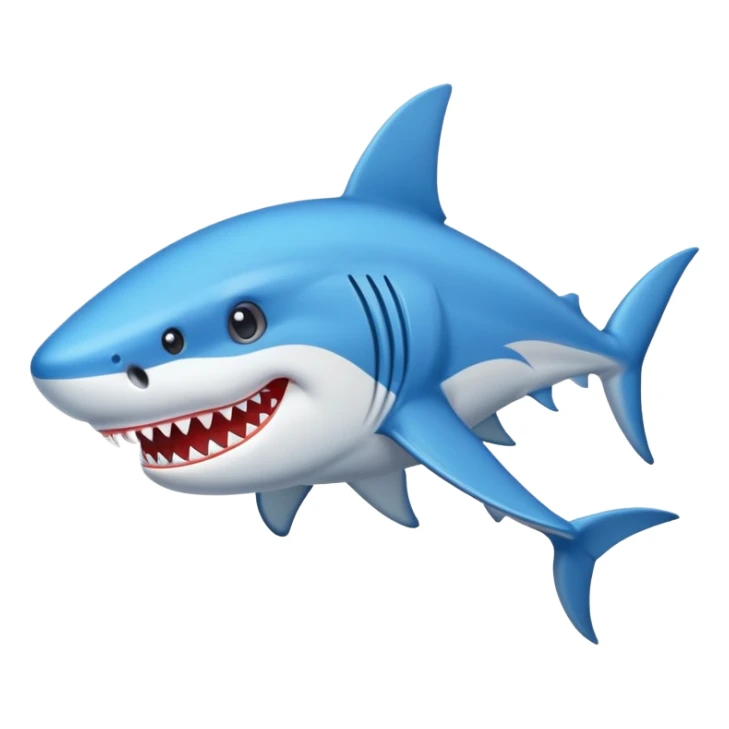 Un tiburón con unos tenis azules sticker