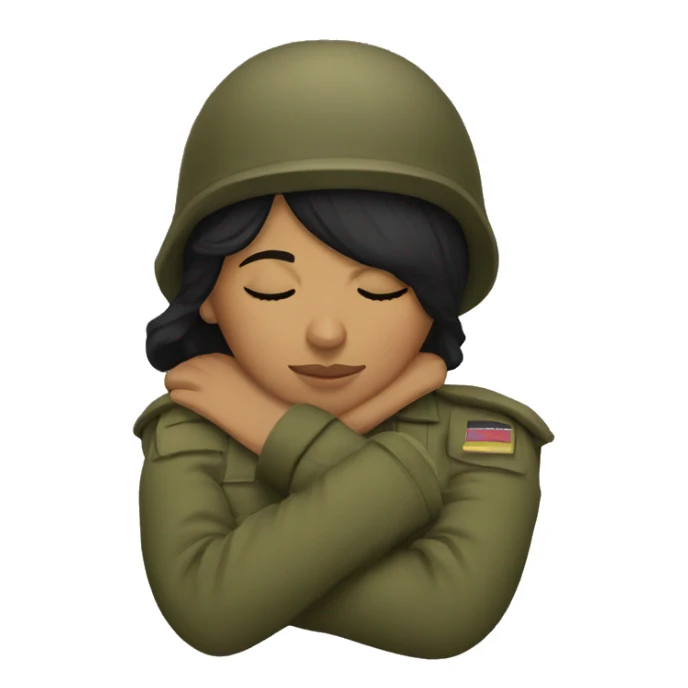 Woman soldier sleeping  sticker