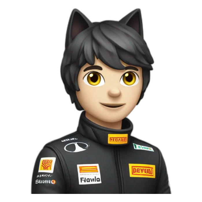 Black cat in f1 car sticker