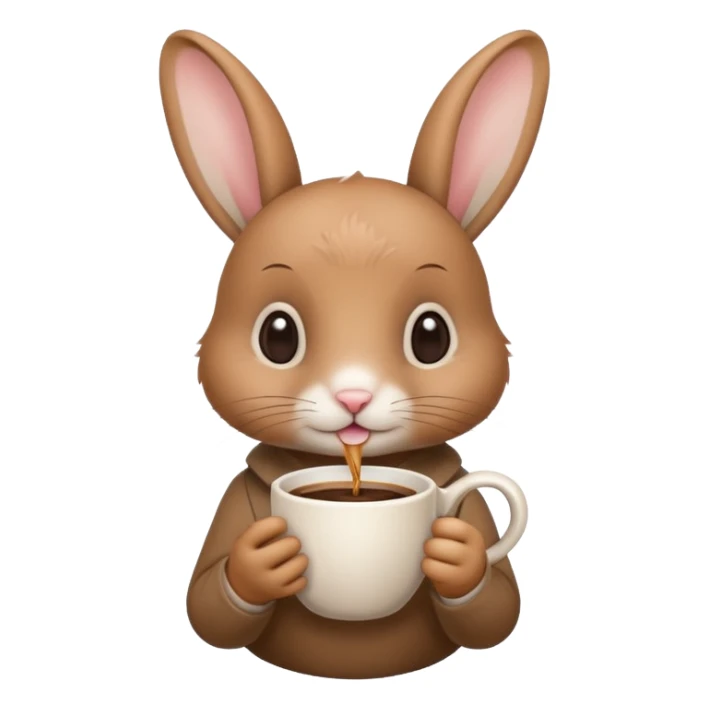 Conejo bebe cafe sticker