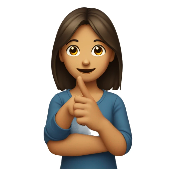 a girl making an L with the thumb and forefinger of her 2 hands sticker