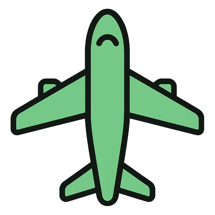 light green airplane, clean and simple icon style sticker