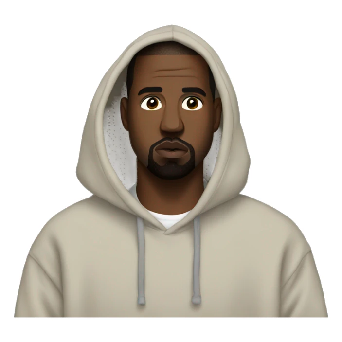Kanye in a hoodie sticker