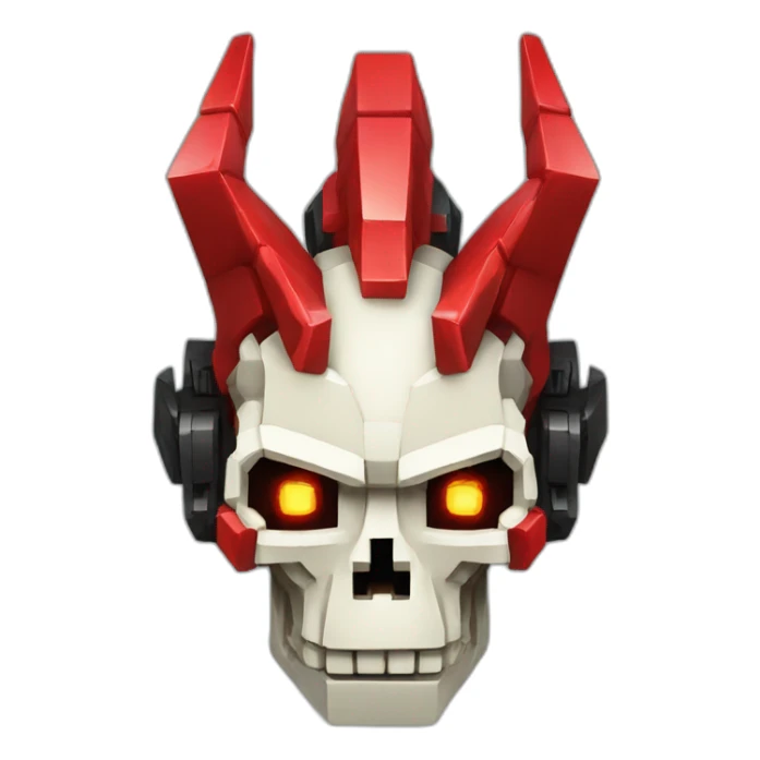 Minecraft head skull Red dragon cyberpunk people sticker