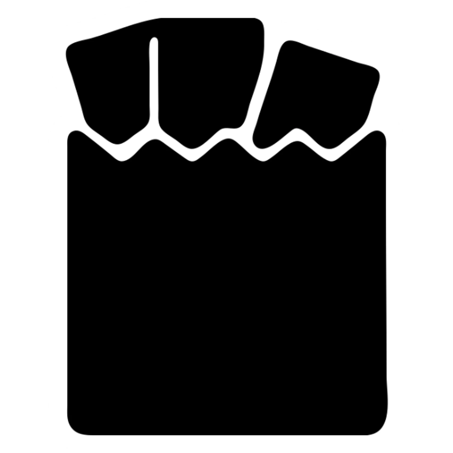 Change the gum to flat strips inside the packet, minimal flat icon style, keep the same look and transparent background. sticker