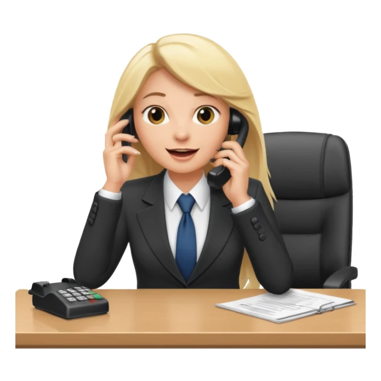 office-boss-excited-phone-desk-blonde sticker
