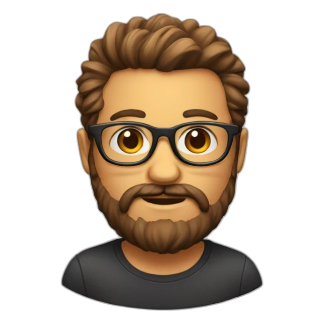 a sweet  with glasses and a big beard sticker
