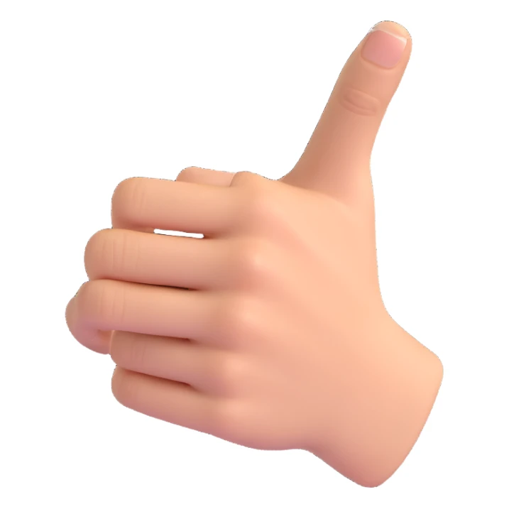 back of hand, ring and index fingers extended, middle finger bent, thumb and pinky not visible, clear and simple sticker