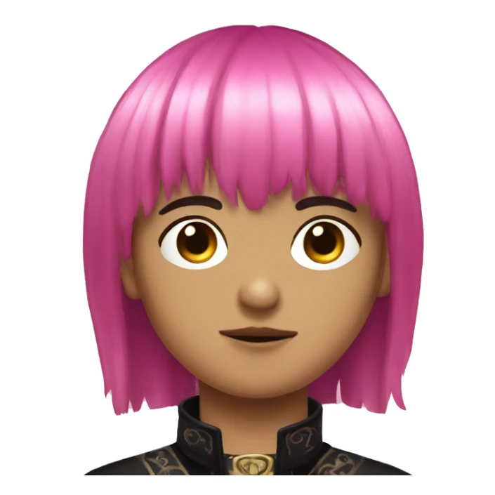 Byzantine Mexican goth boy with black and pink hair with bangs  sticker