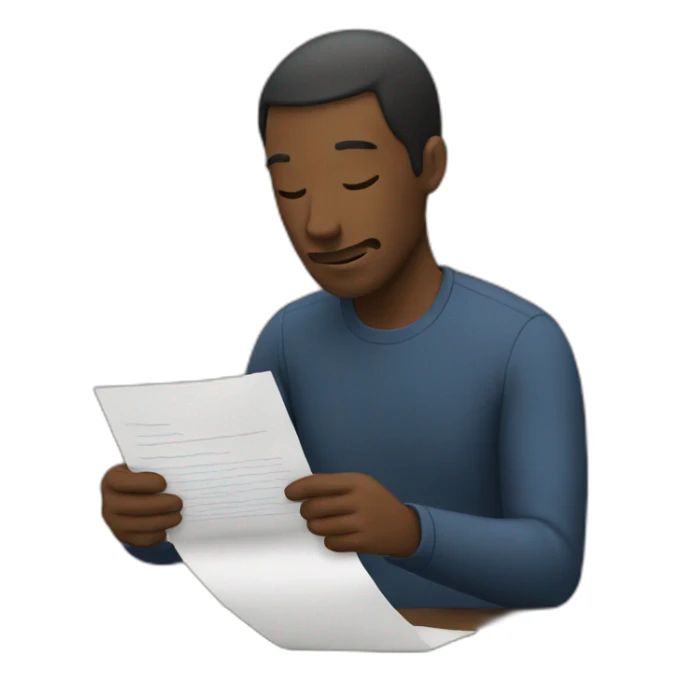 personne reading a letter  sticker