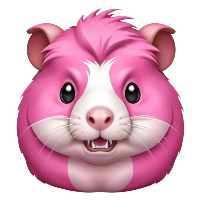 Pink Guinea pig with big teeth angry sticker