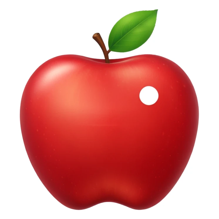 magnifying glass emoji style apple with save symbol bookmark or disk in bottom right sticker