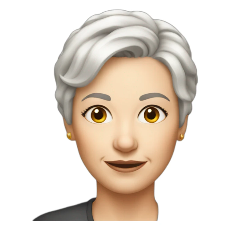 Older white women short cropped hair, hair sticker
