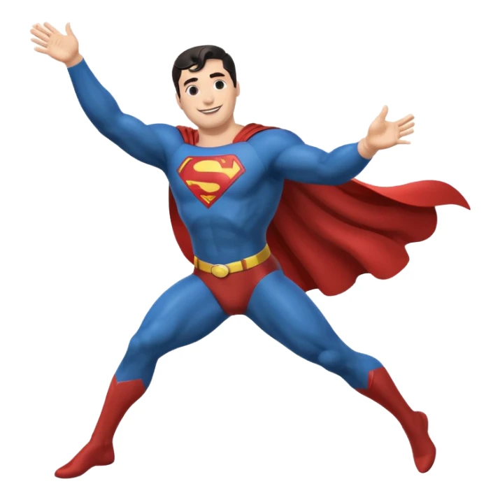superman side profile flying leg up arm out emoji sticker