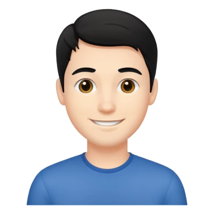 Joven blanco de buena parecencia cabello negro sticker