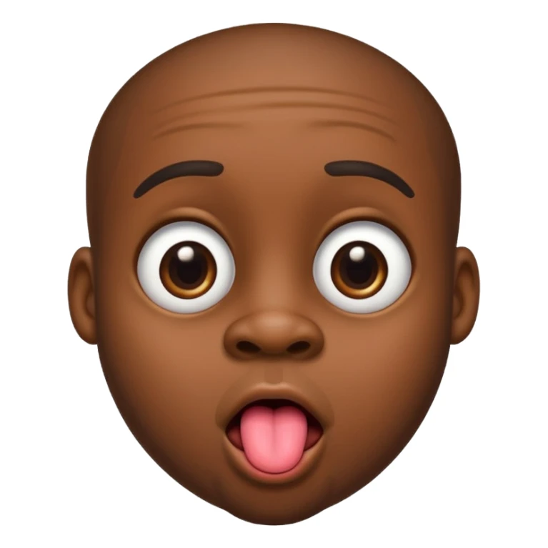 Cute big black man with tongue out and big eyes sticker