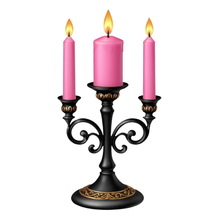 Pink candle on gothic black candle stand sticker
