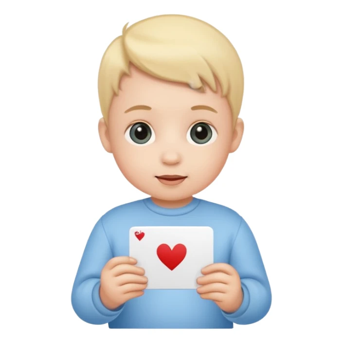 Baby holding card sticker