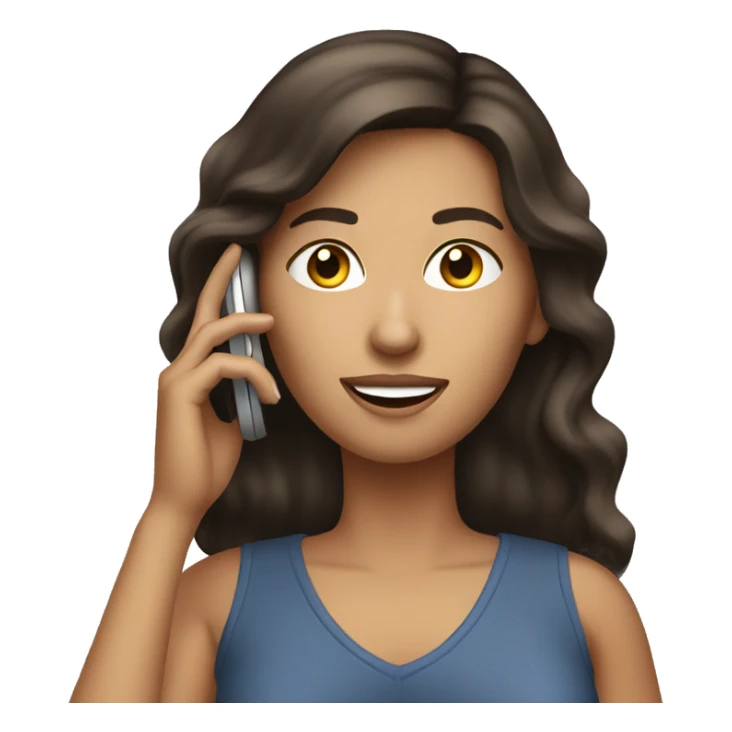 Brunette Woman talking on her cellphone sticker