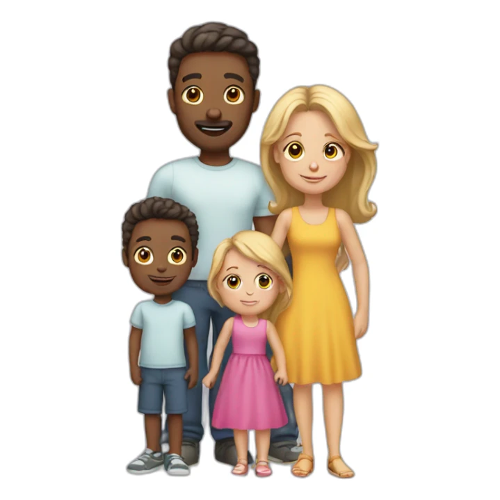 White Family with 3 kids sticker