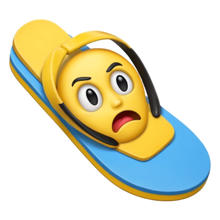 Angry emoji holding flip flop sticker