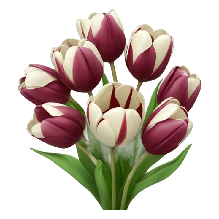 bouquet of burgundy tulips with bow  sticker
