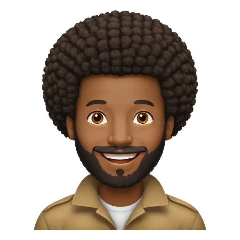 afro barbe tete chauve sticker